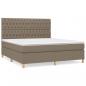 Preview: Boxspringbett mit Matratze Taupe 180x200 cm Stoff