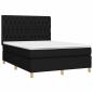 Preview: Boxspringbett mit Matratze Schwarz 140x200 cm Stoff