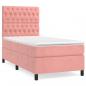 Preview: Boxspringbett mit Matratze Rosa 90x200 cm Samt