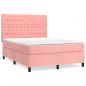 Preview: Boxspringbett mit Matratze Rosa 140x200 cm Samt