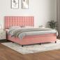 Preview: ARDEBO.de - Boxspringbett mit Matratze Rosa 180x200 cm Samt