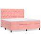 Preview: Boxspringbett mit Matratze Rosa 180x200 cm Samt