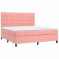 Preview: Boxspringbett mit Matratze Rosa 180x200 cm Samt