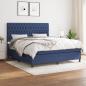 Preview: ARDEBO.de - Boxspringbett mit Matratze Blau 180x200 cm Stoff