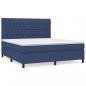 Preview: Boxspringbett mit Matratze Blau 180x200 cm Stoff