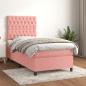 Preview: ARDEBO.de - Boxspringbett mit Matratze Rosa 90x190 cm Samt