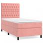 Preview: Boxspringbett mit Matratze Rosa 90x190 cm Samt