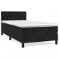 Preview: Boxspringbett mit Matratze Schwarz 80x200 cm Samt