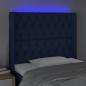 Preview: LED Kopfteil Blau 93x16x118/128 cm Stoff