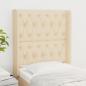 Preview: ARDEBO.de - Kopfteil mit Ohren Creme 83x16x118/128 cm Stoff