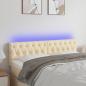 Preview: ARDEBO.de - LED Kopfteil Creme 160x7x78/88 cm Stoff