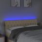 Preview: LED Kopfteil Creme 160x7x78/88 cm Stoff