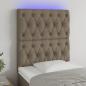 Preview: ARDEBO.de - LED Kopfteil Taupe 80x7x118/128 cm Stoff