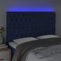 Preview: LED Kopfteil Blau 160x7x118/128 cm Stoff