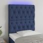 Preview: ARDEBO.de - LED Kopfteil Blau 80x7x118/128 cm Stoff