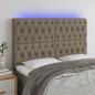 Preview: ARDEBO.de - LED Kopfteil Taupe 160x7x118/128 cm Stoff