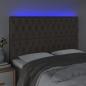 Preview: LED Kopfteil Taupe 160x7x118/128 cm Stoff