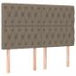 Preview: LED Kopfteil Taupe 160x7x118/128 cm Stoff