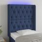 Preview: ARDEBO.de - LED Kopfteil Blau 83x16x118/128 cm Stoff