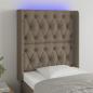 Preview: ARDEBO.de - LED Kopfteil Taupe 83x16x118/128 cm Stoff