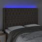 Preview: LED Kopfteil Taupe 163x16x118/128 cm Stoff