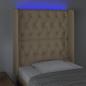 Preview: LED Kopfteil Creme 83x16x118/128 cm Stoff