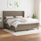 Preview: ARDEBO.de - Boxspringbett mit Matratze Taupe 160x200 cm Stoff