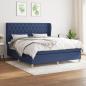 Preview: ARDEBO.de - Boxspringbett mit Matratze Blau 160x200 cm Stoff