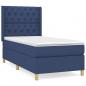 Preview: Boxspringbett mit Matratze Blau 80x200 cm Stoff