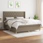 Preview: ARDEBO.de - Boxspringbett mit Matratze Taupe 160x200 cm Stoff