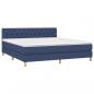 Preview: Boxspringbett mit Matratze & LED Blau 160x200 cm Stoff