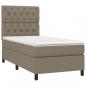 Preview: Boxspringbett mit Matratze & LED Taupe 80x200 cm Stoff