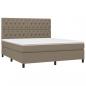 Preview: Boxspringbett mit Matratze & LED Taupe 160x200 cm Stoff