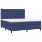 Preview: Boxspringbett mit Matratze & LED Blau 160x200 cm Stoff