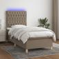 Preview: ARDEBO.de - Boxspringbett mit Matratze & LED Taupe 80x200 cm Stoff