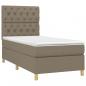 Preview: Boxspringbett mit Matratze & LED Taupe 80x200 cm Stoff