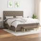 Preview: ARDEBO.de - Boxspringbett mit Matratze Taupe 160x200 cm Stoff