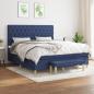 Preview: ARDEBO.de - Boxspringbett mit Matratze Blau 160x200 cm Stoff