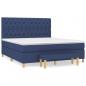 Preview: Boxspringbett mit Matratze Blau 160x200 cm Stoff