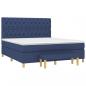 Preview: Boxspringbett mit Matratze Blau 160x200 cm Stoff