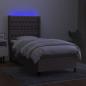 Preview: Boxspringbett mit Matratze & LED Taupe 80x200 cm Stoff