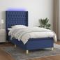 Preview: ARDEBO.de - Boxspringbett mit Matratze & LED Blau 80x200 cm Stoff