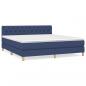 Preview: Boxspringbett mit Matratze Blau 160x200 cm Stoff