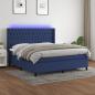 Preview: ARDEBO.de - Boxspringbett mit Matratze & LED Blau 160x200 cm Stoff