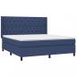 Preview: Boxspringbett mit Matratze & LED Blau 160x200 cm Stoff