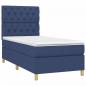 Preview: Boxspringbett mit Matratze Blau 80x200 cm Stoff