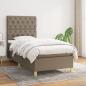 Preview: ARDEBO.de - Boxspringbett mit Matratze Taupe 80x200 cm Stoff