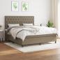 Preview: ARDEBO.de - Boxspringbett mit Matratze Taupe 160x200 cm Stoff