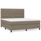 Preview: Boxspringbett mit Matratze Taupe 160x200 cm Stoff