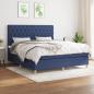 Preview: ARDEBO.de - Boxspringbett mit Matratze Blau 160x200 cm Stoff